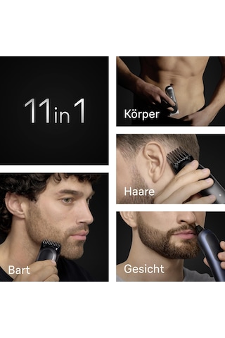 Braun Hepsi Bir Arada Giyotin Seti 7, 11'i 1 Arada Çoklu Bakım, Sakal Kesme Makinesi, Burun Kılı Kesme Makinesi, Yüz, Baş Ve Vücut İçin Saç Kesme Makinesi, 120 Dakikalık Pil, 14 Uzunluk 0,1-21 Mm , Su Geçirmez, Aıo7540, Mavi