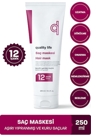 Quality Life Ql 8 Aktifli Aşırı Yıpranmış ve Kuru Saçlar İçin Saç Maskesi 250 ML