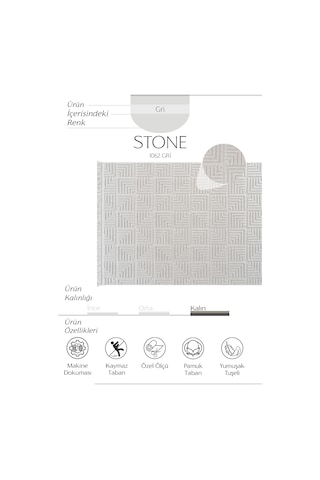 Cool Halı Stone 1062 Gri Kaymaz Taban Koridor Halısı Kesme Yolluk Mutfak Halısı Modern Salon Halısı