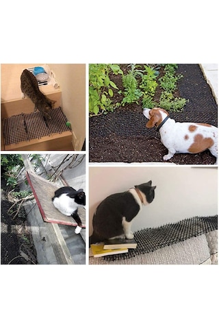 Monyee Kedi Köpek Engelleme Pp Ağı - Bahçe Bitki Koruması, Tırmanma Engeli - Siyah 200x28cm Tek Parça