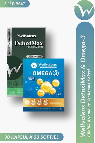 Günlük Wellness Paketi Omega 3 30 Softjel + Detoximax 30 Kapsül Özel Paketi