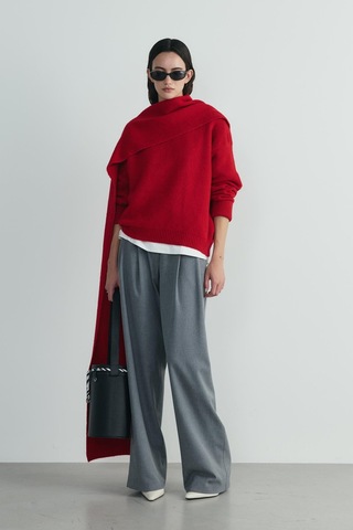 Suud Collection Kırmızı Bella Oversize Kazak