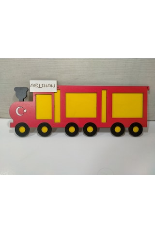Çerçeve Çocuk Odası İçin Tasarım 3 Fotoğraflık Kişiye Özel İsim