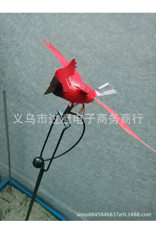 Yaozixa Kırmızı Kuş Desenli Dış Mekan Metal Fırça Çeşitleri - Dayanıklı Ev Dekorasyon Aracı