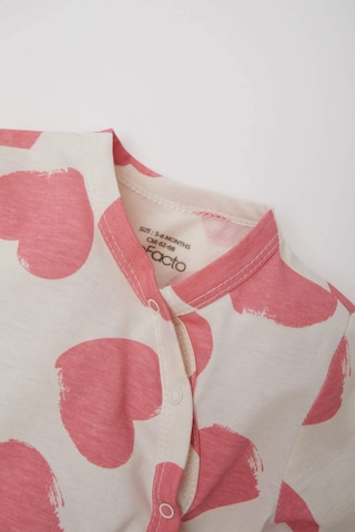 DeFacto Kız Bebek Yenidoğan Kalp Desenli Penye Uzun Kollu Çıtçıtlı Tulum E6046A5NSER233 Ekru