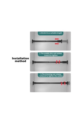 Ulzyvf Paslanmaz Çelik Banyo Perde Çubuğu - 43-78.7 Inç Ayarlanabilir Gerilimli Kurutma Askısı Siyah Siyah