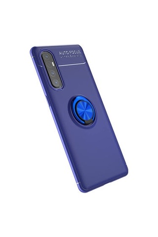 Oppo Reno 3 Pro 5g Kılıf Yüzüğü Stant Ve Araç Tutucu Olabilen Şık Esnek Premium Silikon Kapak Ryc/ravel Mavi