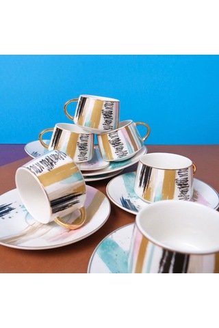 Goya Türk Kahvesi Fincan Takımı Çok Renkli