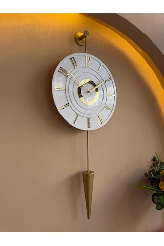 Metaquartz Aksesuar Gold - Galileo - Elegant Series Ledli Duvar Saati Gold