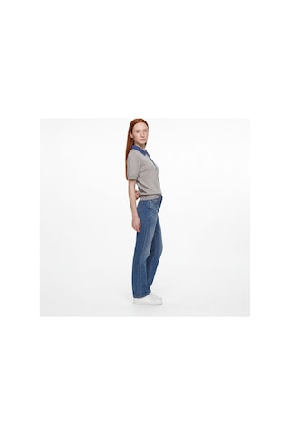 Maison Velora Kadın Gri Denim Garnili Polo Yaka Triko Bluz Gri 885126193 Gri