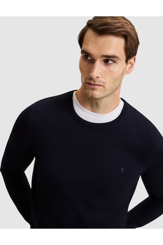 Pierre Cardin Lacivert Slim Fit Bisiklet Yaka Basic Triko Kazak 50331501-vr033
