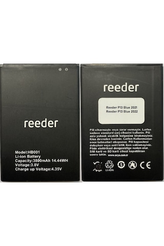 Reeder HB001 P13 Blue 2021 2022 Batarya Pil Reeder HB001 P13 Blue 2021 2022 Batarya Pil