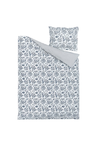 Ikea Junımagnolıa Tek Kişilik Nevresim Seti Yorgan Kılıfı Ve Yastık Kılıfı, 150x200/50x60 Cm Mavi Beyaz