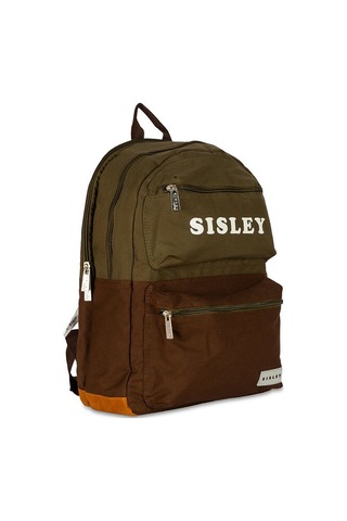 Sisley Lisanslı Unisex Sırt Çantası Yeşil-kahve