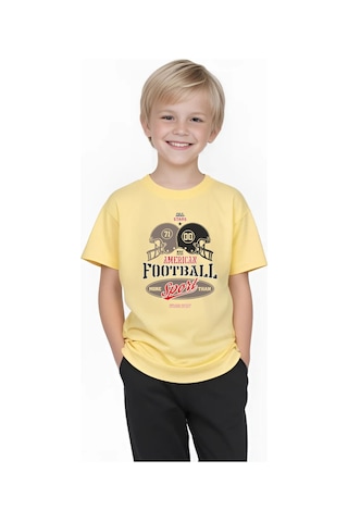 Panios Kids Erkek Çocuk Kısa Kollu T-shirt Sarı