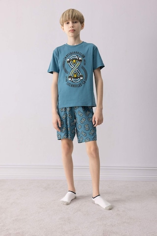 DeFacto Erkek Çocuk Pijama Takımı Baskılı Kısa Kollu Üst Desenli Şort D9989A825SMBE536