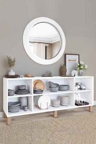 Bohem Serisi Natura 2 Kapak Pvc Hasır Desen Mat Beyaz Konsol Beyaz