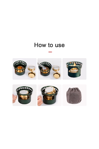 Teltree Alüminyum Portatif Alkol Fırını - Dış Mekan Piknik Çay Pişirme Aleti, Hava Dayanıklı, Ev Ve Doğa İçin Siyah Siyah