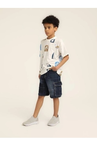 Jack Lions Erkek Çocuk Pamuklu Desenli T-shirt-15643 Ekru