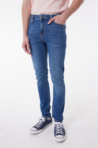 Lee Malone Skinny Fit Dar Kesim Düşük Bel Çok Dar Paça Mavi Erkek Esnek Jean Denim Kot Pantolon L736AHKR Mavi