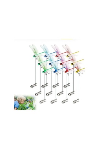 20 Adet Bahçe Dekorasyonu Yusufçuk Sahte Yusufçuklar Bahçe Çubukları 3d Şapka Klipsi Yusufçuk Klipsi İç Mekan Dış Mekan Veranda Süsleri İçin