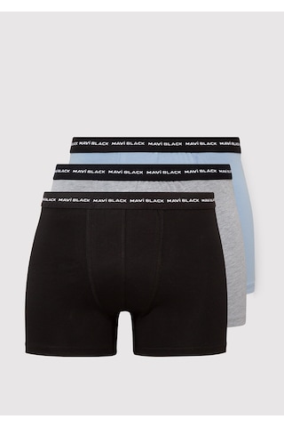 Mavi - 3lü Basic Boxer 0911987-900 Renkli
