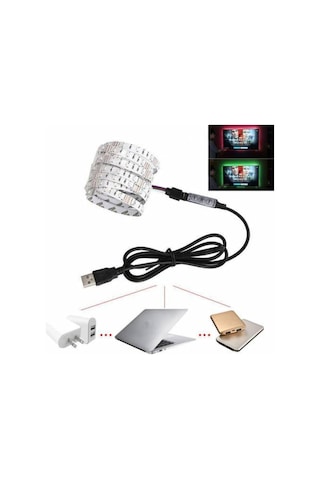 1 Metre Tv Arkası Rgb Usb Şerit Led Aydınlatma Lcd Led Monitör Arka Işık