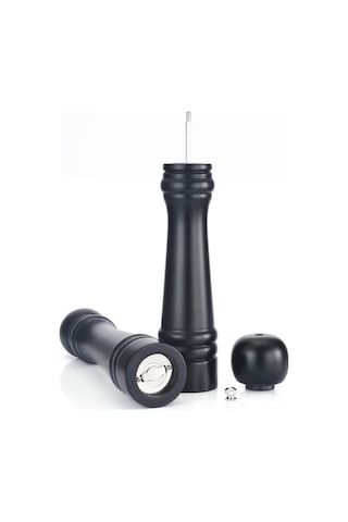 Didadodo : Fonksiyonel Tasarım : Manuel Tuz & Biber Öğütücü - Baharatlı Mutfak Pratikliği Şık Baharat Değirmeni - Siyah Siyah Siyah