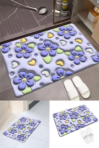 Su Emici Paspas Şık Tasarım Abdest Paspası Kaymaz Taban Banyo Paspası Diğer