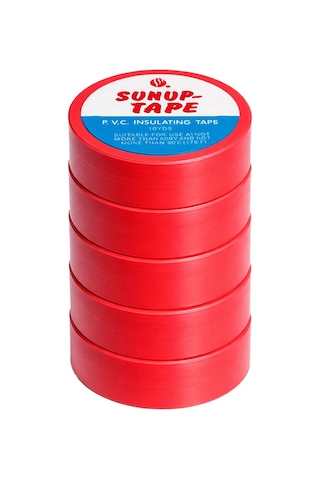 Sunup Sn-27920 Kırmızı 0.13x18mm İzole Pvc Elektrik Yalıtım Bant 5'li Paket