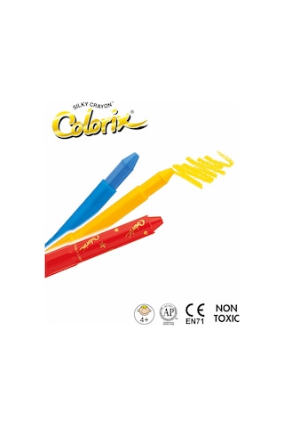 Amos Silky Crayon Colorix - Üçü Bir Arada Boya (MUM BOYA, PASTEL BOYA, SULUBOYA) - 12 Renk