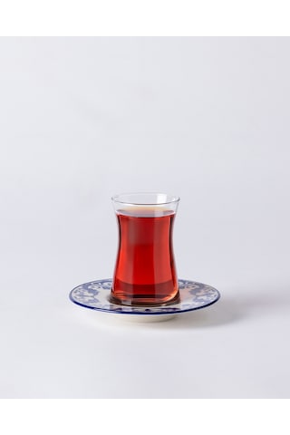 Madame Coco Luxe Nuit 6'lı Çay Tabağı Seti - Mavi/beyaz 8684427297926 Çok Renkli