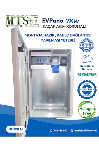 7 Kw 3/32 Siemens Tip A Kaçak Akım Roleli 60 40 20 Cm İp66 Halogen Free Kombinasyon Kutusu Panosu Seyyar Taşınabilir Elektrikli Araç Şarj Cihazları İçin Kullanıma Hazır Tesla Mavi Adaptör Uyumlu 7kw 7,4 KW