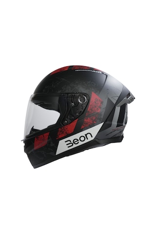 Beon B-507 FF03 Full Face Motosiklet Kaskı Gri Kırmızı Siyah