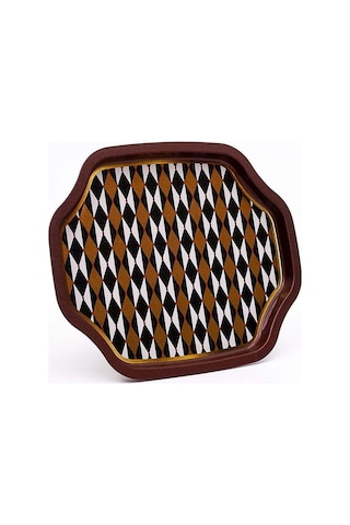 Festival Desenli Sekizgen Metal Tepsi, 27,8 X 33,2 Cm