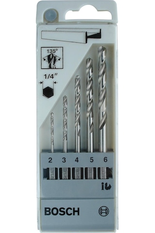 Bosch Hex Şaft 2-6 mm 1/4 Metal 5 Parça Matkap Ucu Set - 2608595517