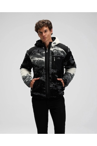 Ellesse Em516-gı Erkek Fermuarlı Kapüşonlu Siyah Polar Mont Siyah