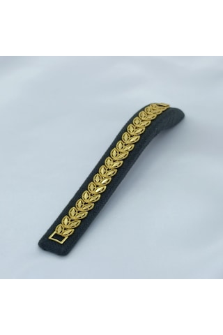 Yeni Sezon Vip Özel Seri Paslanmaz Çelik Çift Yaprak Model Altın Kaplama Kadın Bileklik Gold