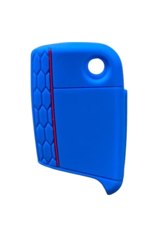 Silikon Anahtar Kabı-golf7 Mavi-kırmızı Çizgili / Sypd53-2