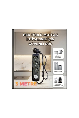 Vikomulti-let 3 Lü Anahtarli Çocuk Korumali 3x2.5 % Yüz Tam Bakır Ttr Kablolu Uzatma Seyyar Markanin Özel Üretimi   Tse Fişli Bakir Kablolu 3 Metre - 894319102 3 Metre - 894319102 894319102 15 M Ve Üzeri