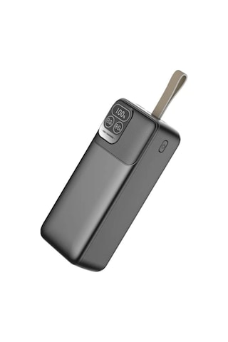 P32-4 40.000 Mah Powerbank 22.5w Hızlı Şarjlı Dijital Ekranlı Taşınabilir Şarj Cihazı-1631 Siyah