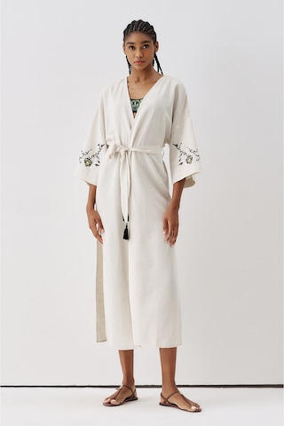 Sagaza Studio Ss6186 Keten Bağlamalı Kimono Siyah