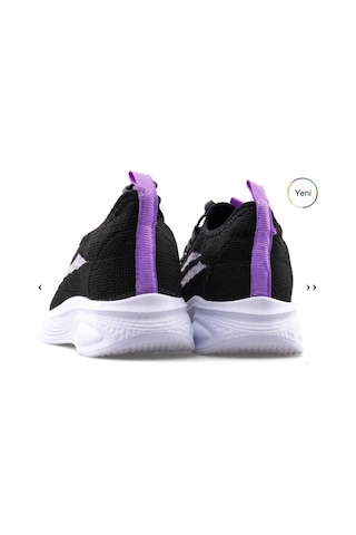 Papucumun Dünyası Tutinom Triko Çoraplı Lastik Bağcıklı Sneaker Çocuk Ayakkabısı Siyah - Lila