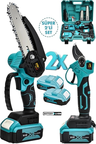 Staxx BM2130 Çift Akülü Dal Budama + Bağ Makası Testere Seti