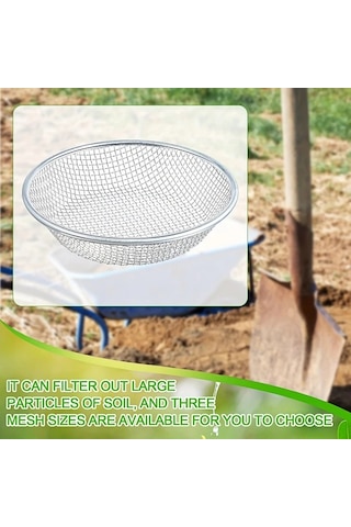 Dashanshop Dayanıklı 6mm Metal Bahçe Eleği - Toprak Kompost Filtreleme 5 Galon