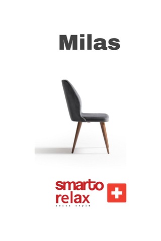 Smarto Relax Milas 2'li Yemek Masası Sandalye Seti - Ahşap Ayaklı, Gri Kumaş Gri