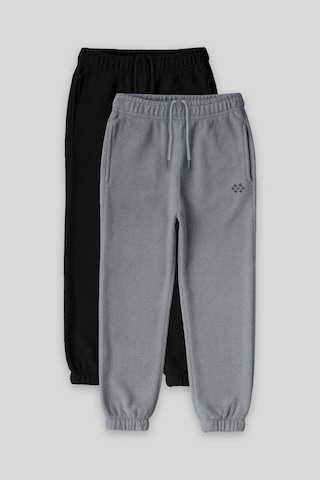 Standart Fit 2li Paket Siyah-gri Melanj Kız Çocuk Eşofman Alt - 75155 Siyah - Gri