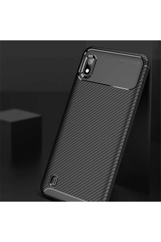 Samsung Galaxy Uyumlu A10 Kılıf Zore Negro Silikon Kapak-Siyah