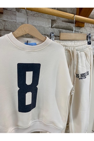 Lacıel Parıs Los Angeles Çocuk Eşofman Takım Ekru