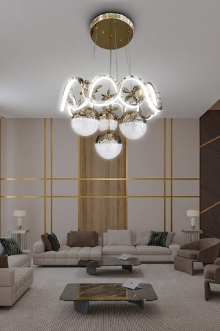 Sefa 4 Toplu Modern Sarkıt Led Avize - - Kumandasız / Gold Gold